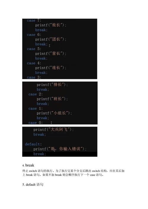 c语言switch case语句