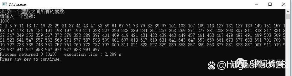 c语言输出100以内素数